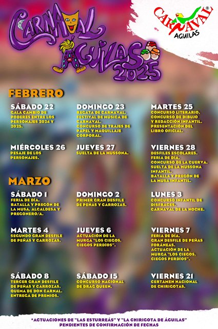 AVANCE PROGRAMACIN DE CARNAVAL 2025 