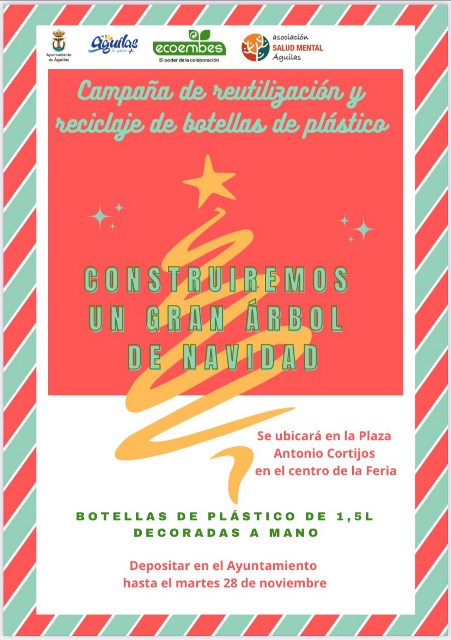 RBOL DE NAVIDAD CON BOTELLAS RECICLADAS DECORADAS